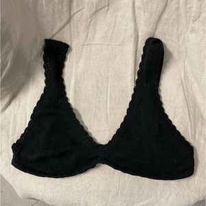 Vintage Bebe Black Knit Bra Top Large